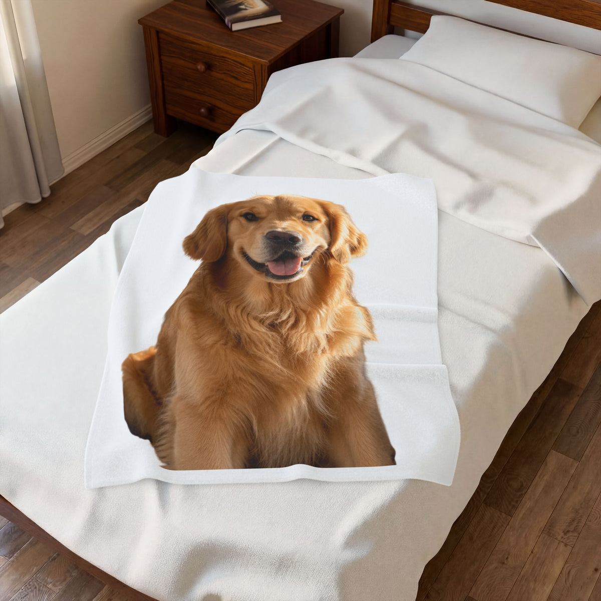 Custom photo blanket with your photo printed on soft plush velveteen