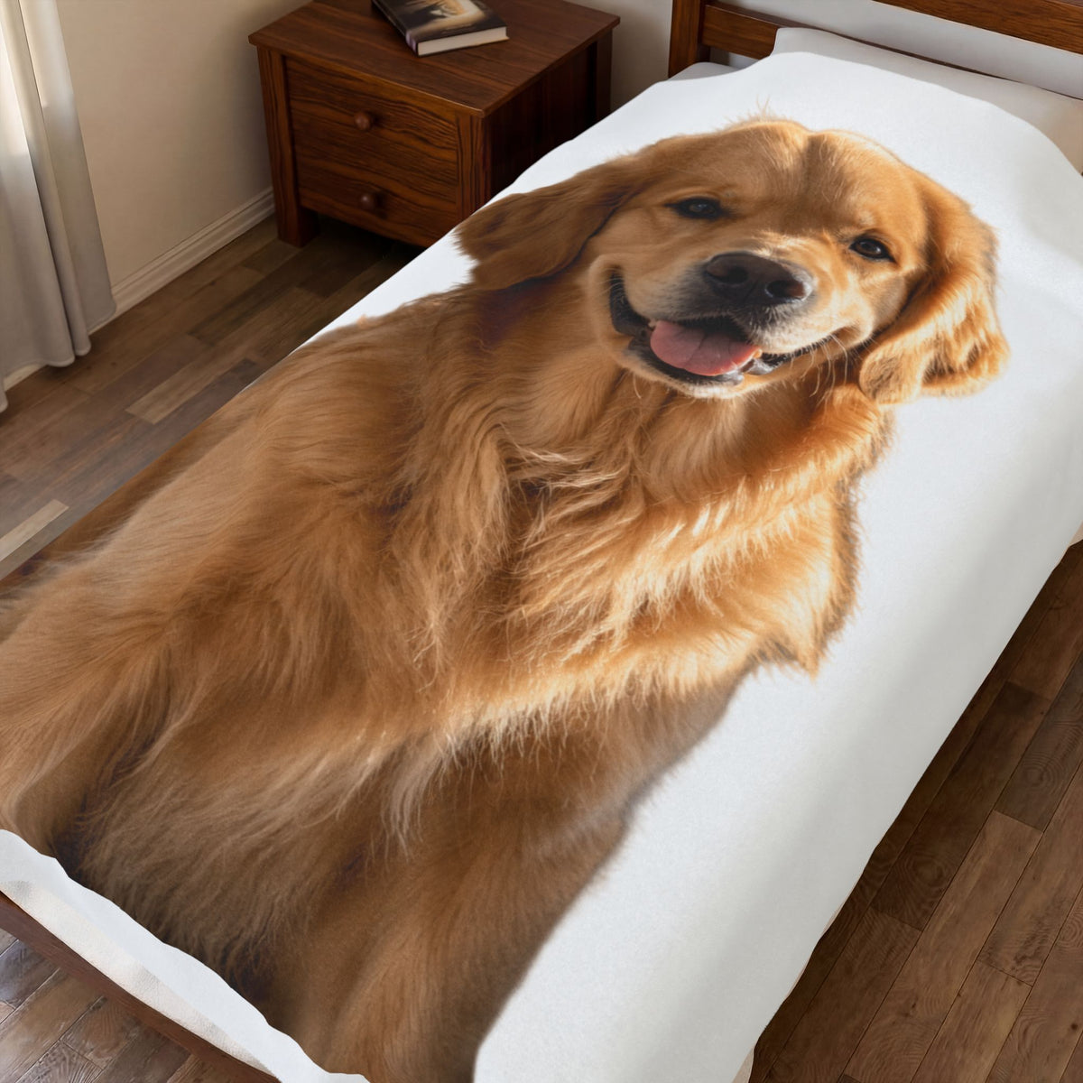 Custom photo blanket with your photo printed on soft plush velveteen