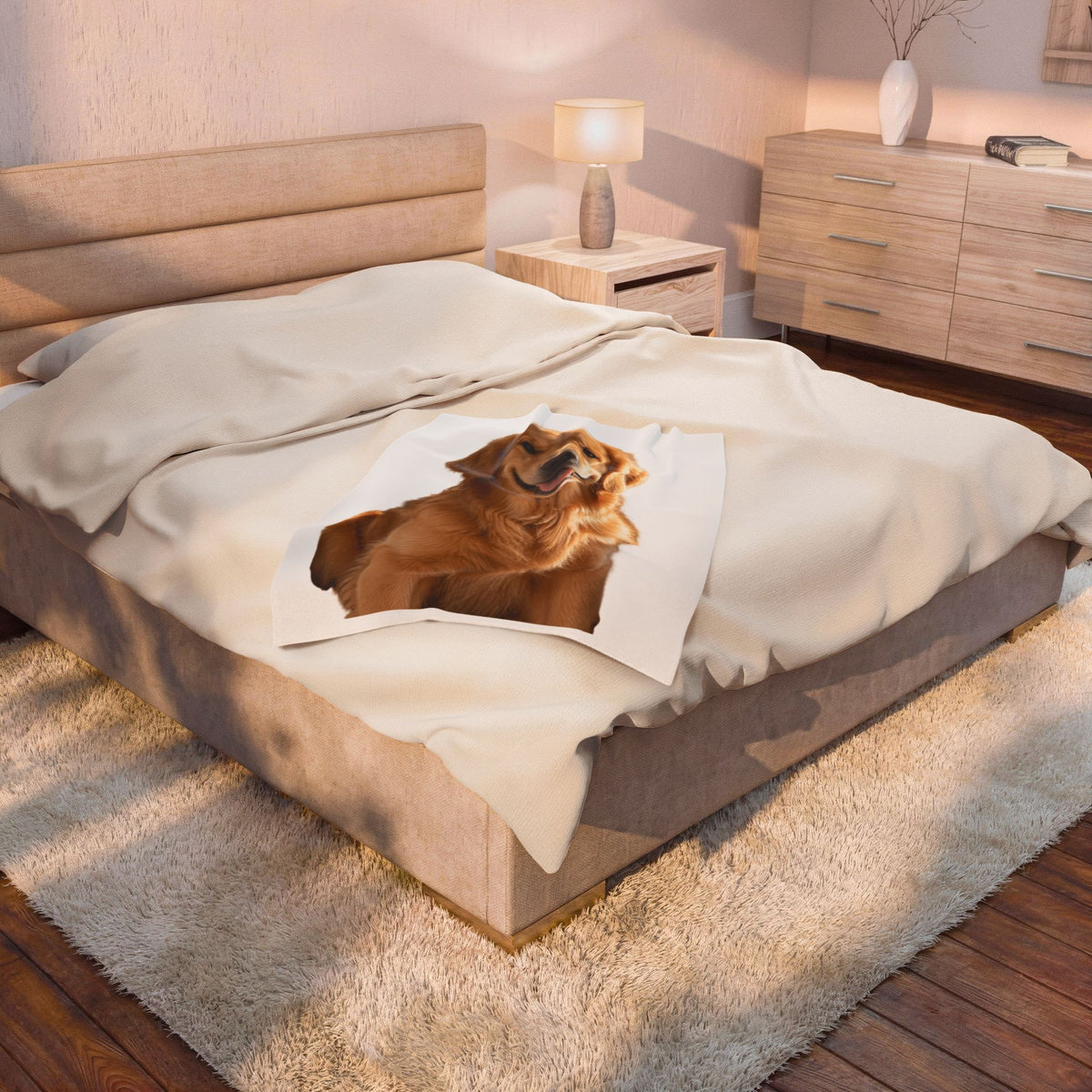 Custom photo blanket with your photo printed on soft plush velveteen