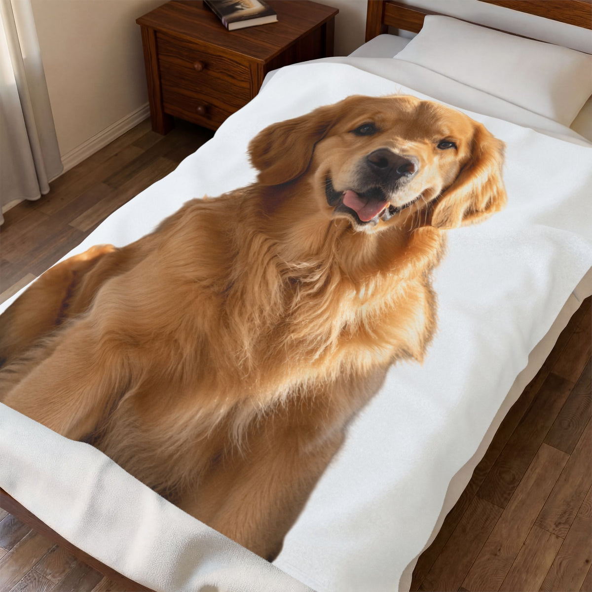 Custom photo blanket with your photo printed on soft plush velveteen