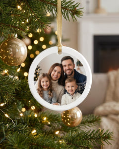 Custom Photo Ornament – Your Favorite Photo on a Ceramic Christmas Ornament