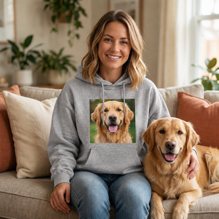 Custom Photo Hoodie – Your Pet or Favorite Photo on a Cozy Hoodie
