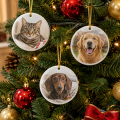 Custom Photo Ornament – Your Favorite Photo on a Ceramic Christmas Ornament